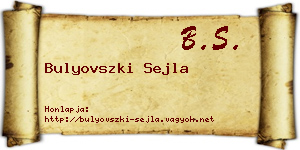 Bulyovszki Sejla névjegykártya